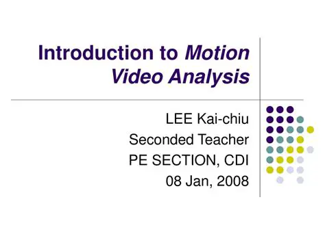Introduction to TLI Motion Video Analysis