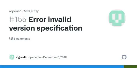 Invalid Version Specification