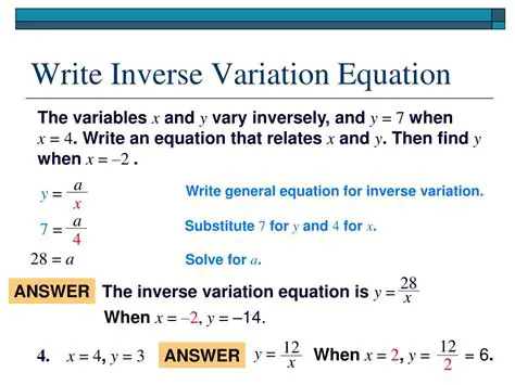 Inverse Variation Equation