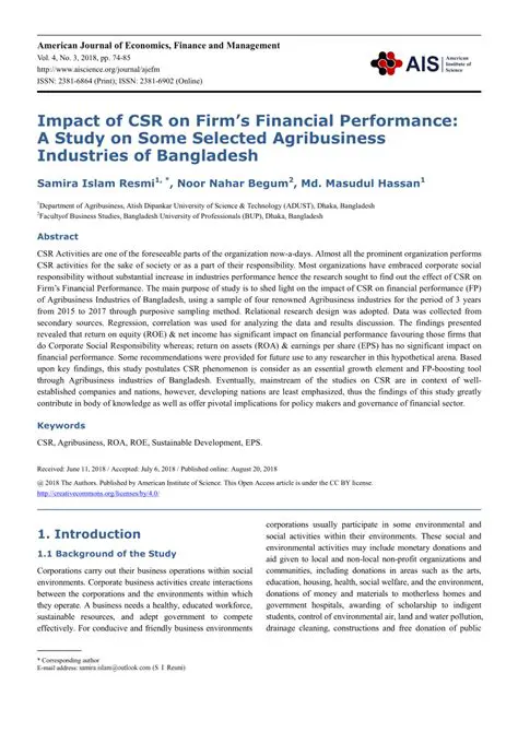 Investigating the Impact of CSR on Financial Performance