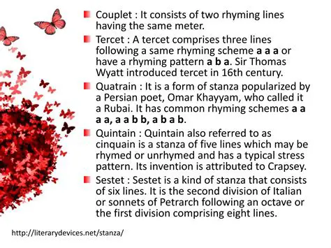 It consists of two rhyming lines