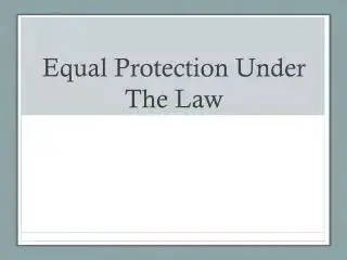 It established the principle of equal protection under the law
