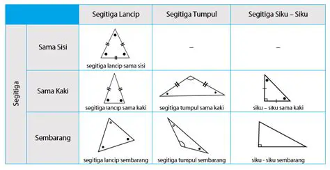 Jenis Segitiga Berdasarkan Besar Sudutnya