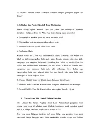 Kebijakan dan Prestasi Khalifah Umar bin Khattab