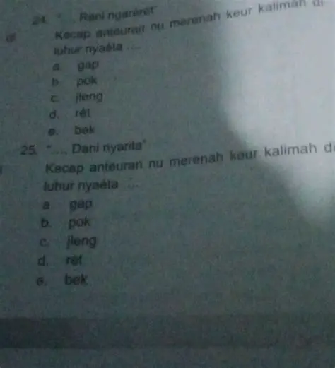 Kecap Nu Merenah Pikeun Ngalengkeupan Kalimah Diluhur Nya Ta