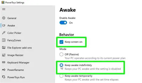 Keep computer awake when program selected
