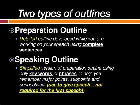 Key Differences between Preparation and Speaking Outlines