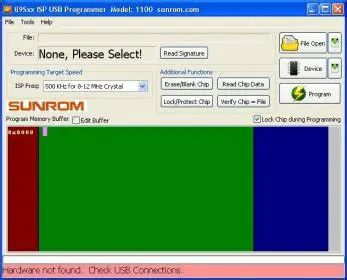 Key Features of 89Sxx ISP Programmer Sunrom 1100