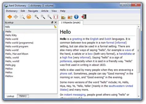 Key Features of Aard Dictionary