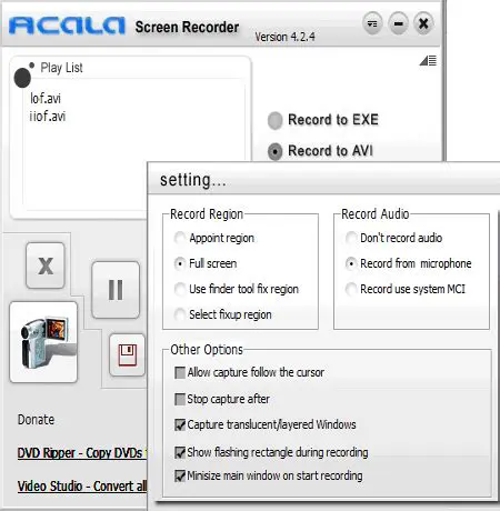 Key Features of Acala Screen Recorder