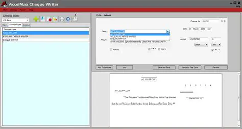 Key Features of AccelMax Cheque Writer