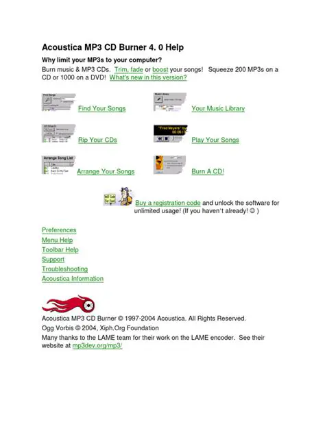 Key Features of Acoustica MP3 CD Burner