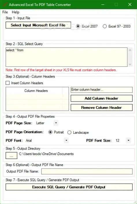Key Features of Advanced Excel To PDF Table Converter