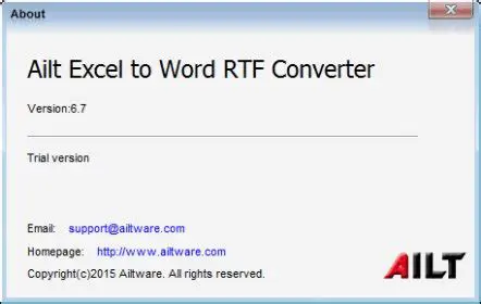 Key Features of Ailt Excel to Word RTF Converter