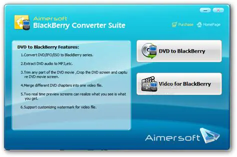 Key Features of Aimersoft BlackBerry Converter Suite