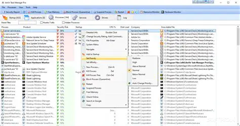Key Features of AnVir Task Manager Pro