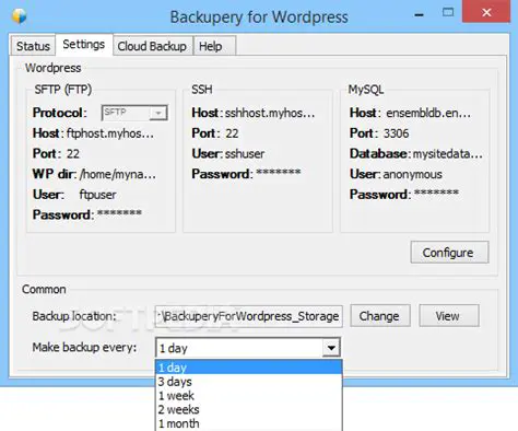 Key Features of Backupery for WordPress