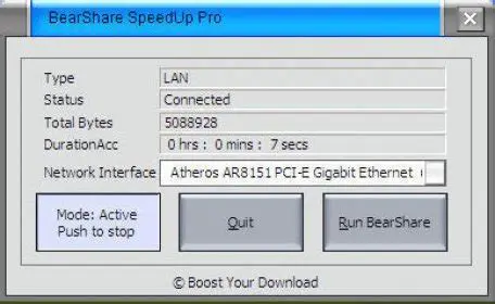 Key Features of BearShare SpeedUp Pro