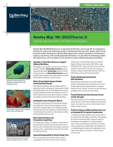 Key Features of Bentley Geo Web Publisher Map Viewer V8i
