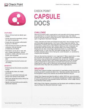 Key Features of Check Point Capsule Docs