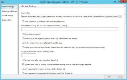 Key Features of Cireson Outlook Console