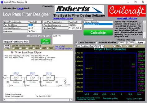 Key Features of Coilcraft Filter Designer