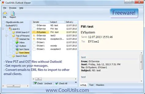 Key Features of CoolUtils Outlook Viewer