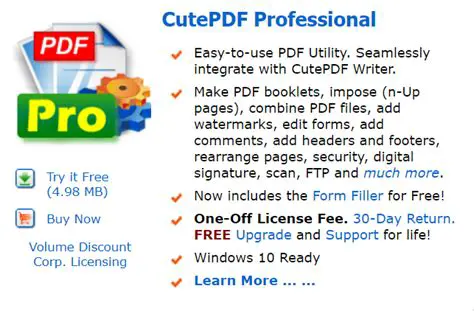 Key Features of CutePDF Professional