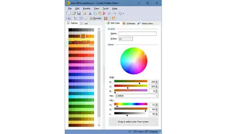Key Features of Cyotek Color Palette Editor