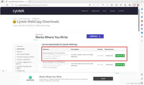 Key Features of Cyotek WebCopy