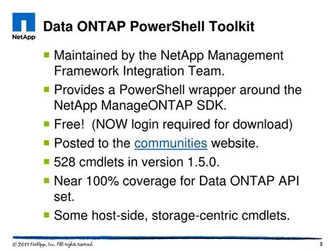 Key Features of Data ONTAP PowerShell Toolkit