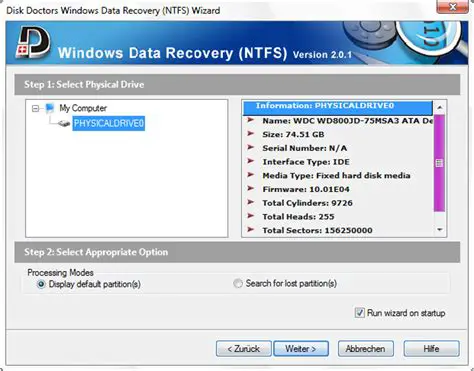 Key Features of Disk Doctors NTFS Data Recovery