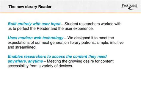 Key Features of Ebrary Reader