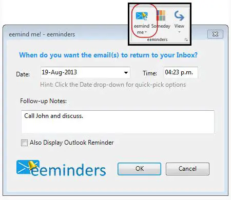 Key Features of eeminders for Outlook