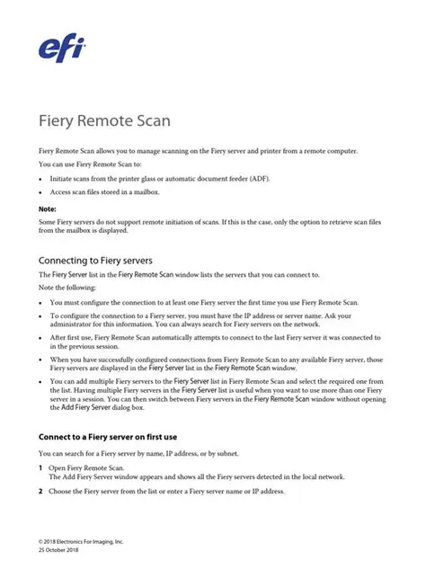 Key Features of Fiery Remote Scan
