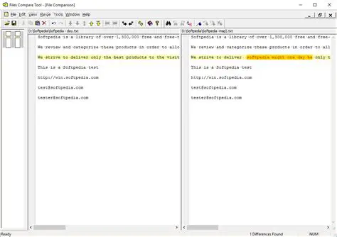 Key Features of Files Comparer