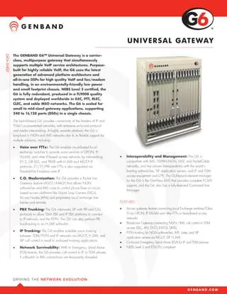 Key Features of GenView EMS for G9 Gateway Release