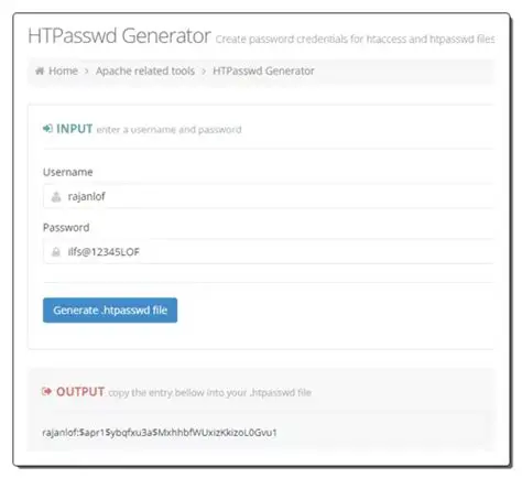 Key Features of Htpasswd Generator