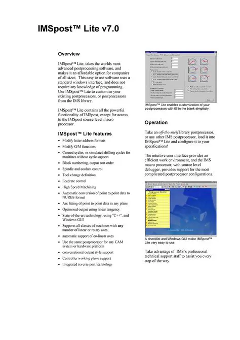 Key Features of IMSpost Lite