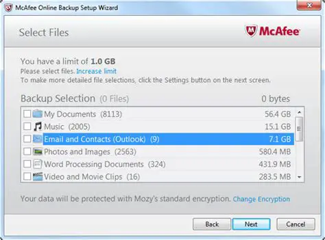 Key Features of McAfee Online Backup
