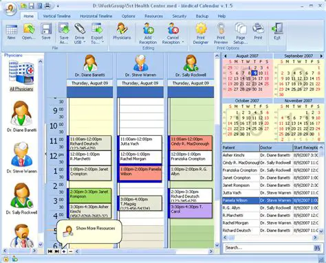 Key Features of Medical Calendar for Workgroup