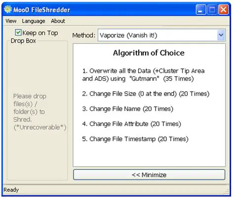 Key Features of Moo0 FileShredder