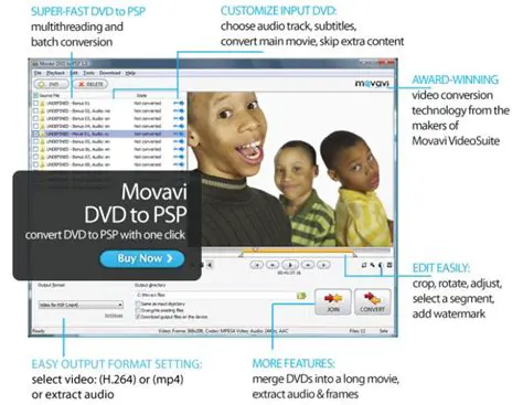 Key Features of Movavi DVD to PSP