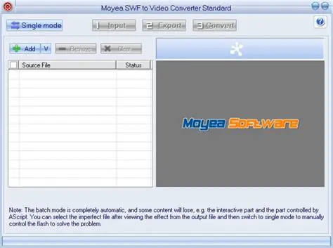 Key Features of Moyea Flash to Video Converter Standard