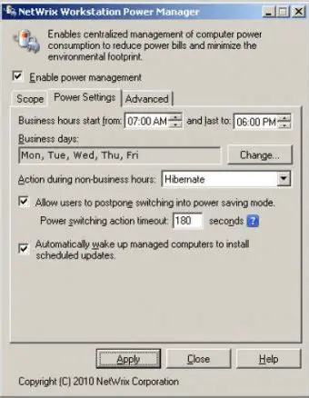 Key Features of NetWrix Workstation Power Manager