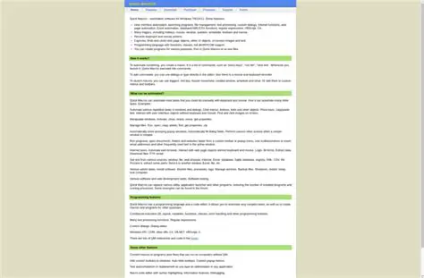 Key Features of Quick Macros