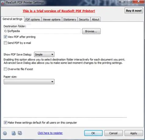 Key Features of ReaSoft PDF Printer Lite Edition