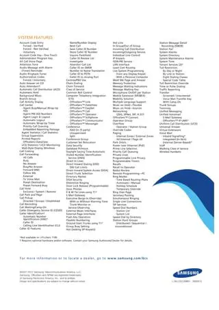 Key Features of Samsung OfficeServ ACD Call Centre