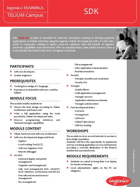Key Features of SDK Telium
