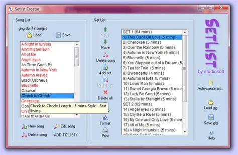 Key Features of SetList Creator